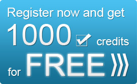 Register now and get 1000 credits for FREE!